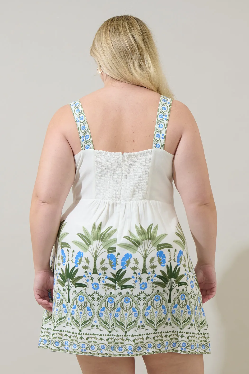 Senara Floral Sally Smocked Mini Dress Curve sold by Sugarlips product image thumbnail 2