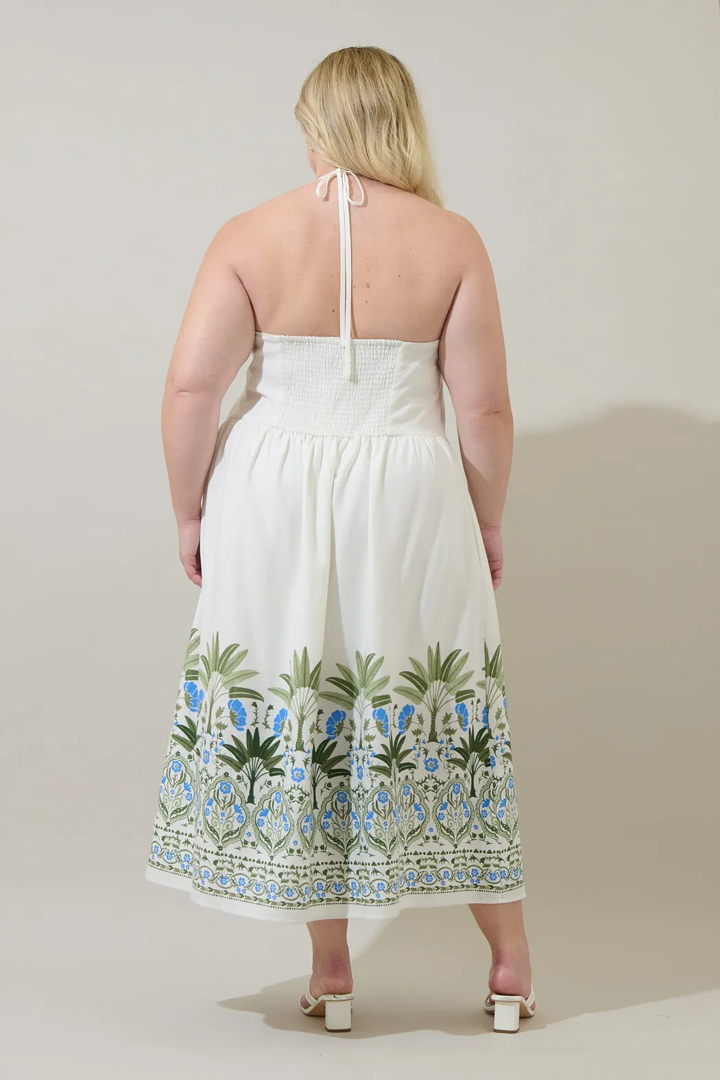 Senara Floral Triny Halter Neck Midi Dress Curve sold by Sugarlips product image thumbnail 2