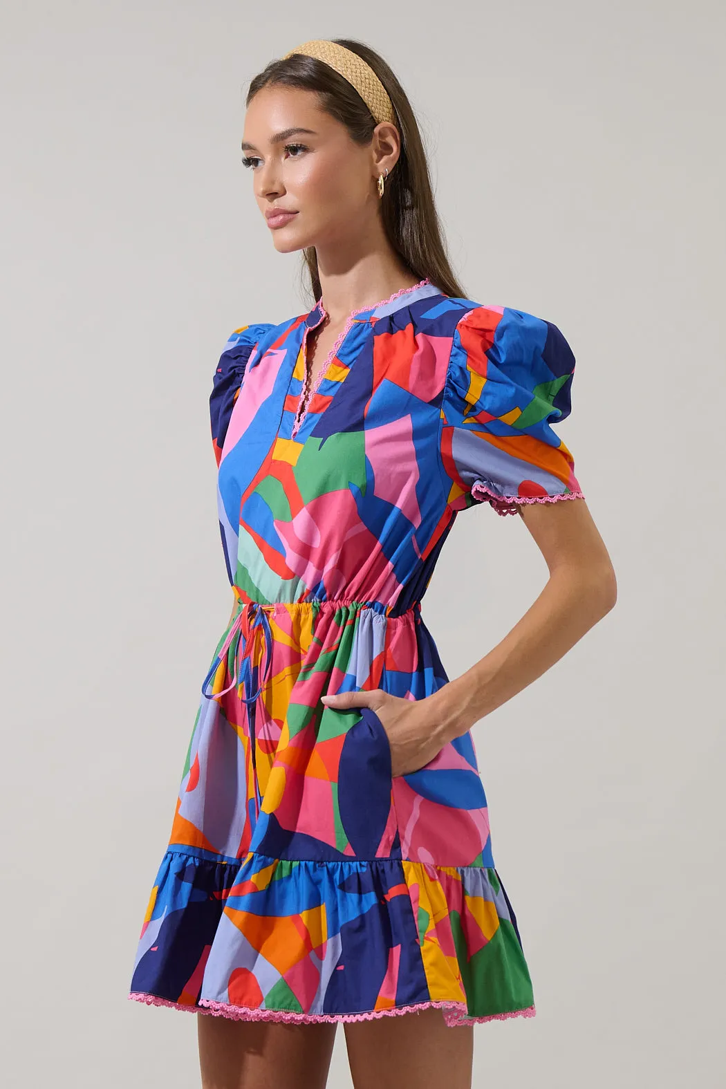 Chroma Abstract Midge Shift Mini Dress sold by Sugarlips product image thumbnail 3