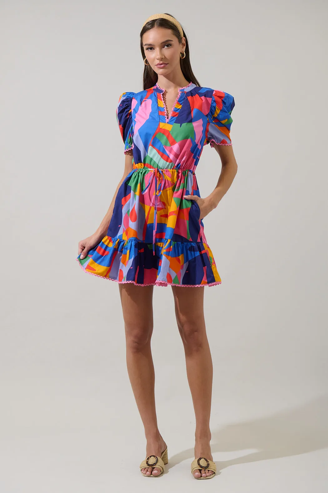 Chroma Abstract Midge Shift Mini Dress sold by Sugarlips product image thumbnail 4