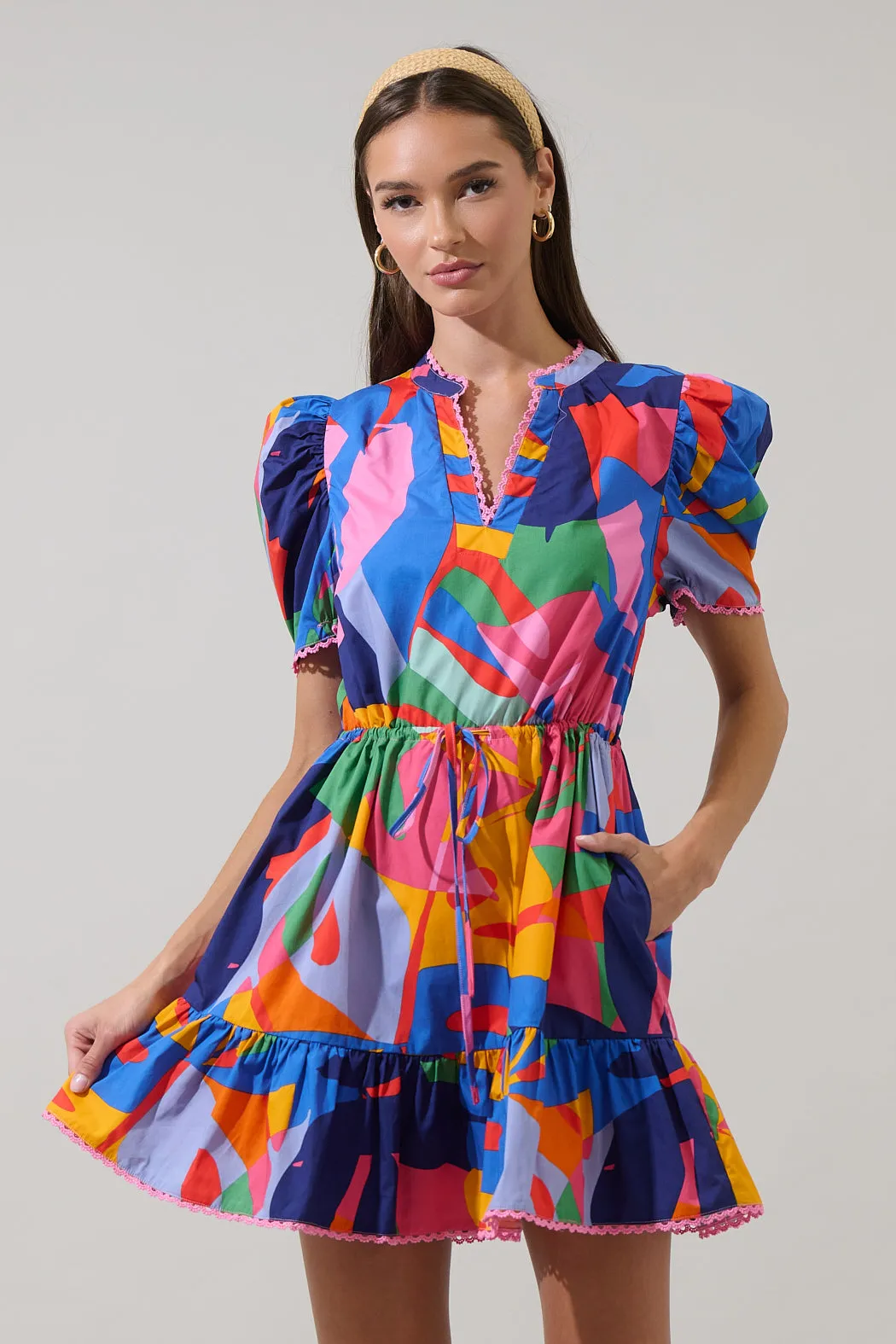Chroma Abstract Midge Shift Mini Dress sold by Sugarlips