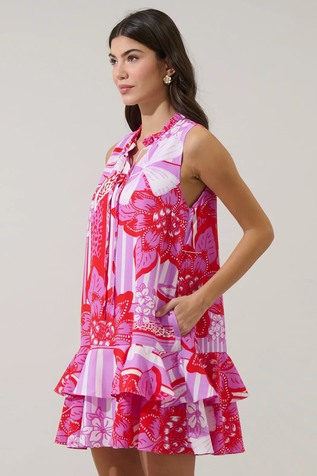 Barba Tropical Graceland Ruffle Trim Mini Dress sold by Sugarlips product image thumbnail 3
