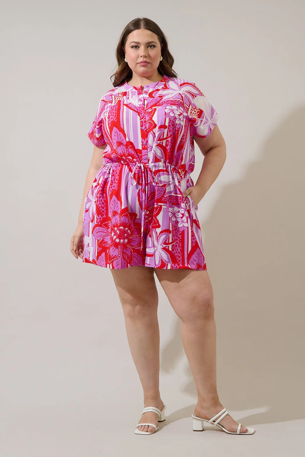 Barba Tropical Petrie Button Up Romper Curve sold by Sugarlips product image thumbnail 4
