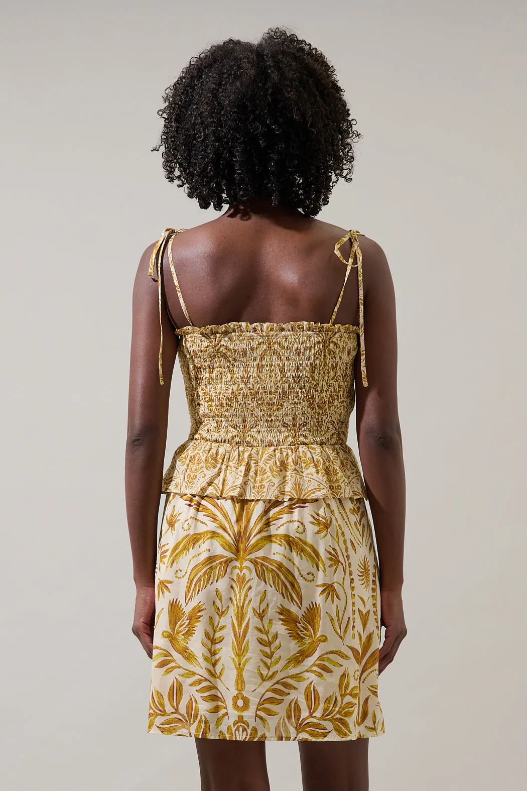 Calina Tropical Irvine Smocked Mini Dress sold by Sugarlips product image thumbnail 2