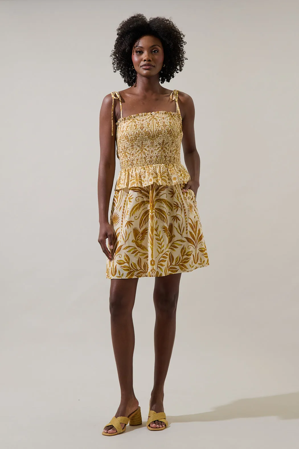 Calina Tropical Irvine Smocked Mini Dress sold by Sugarlips product image thumbnail 4