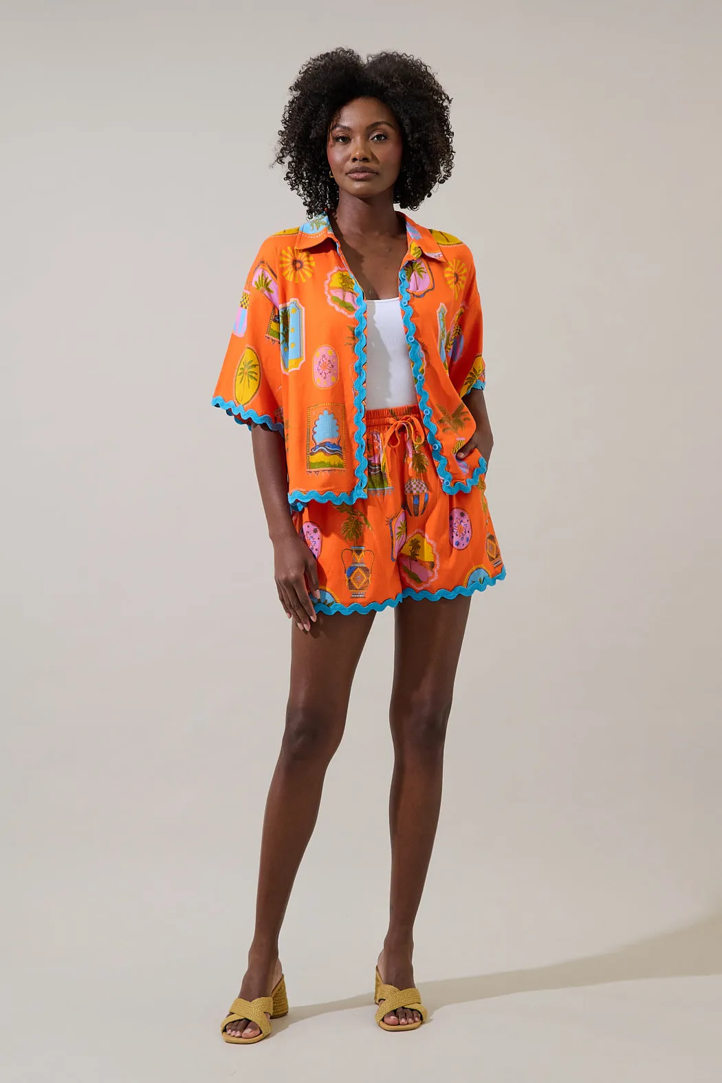 Maury Postcard Halle Drawstring Shorts sold by Sugarlips product image thumbnail 4