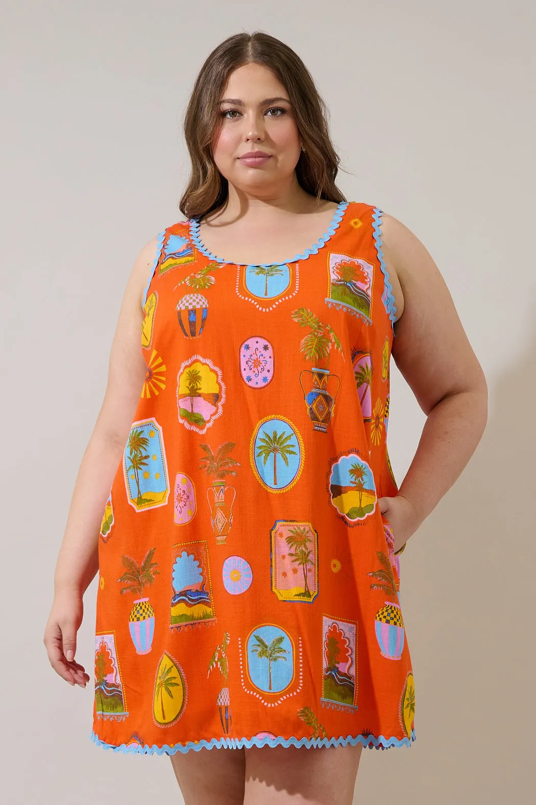Maury Postcard Auriel Shift Mini Dress Curve sold by Sugarlips