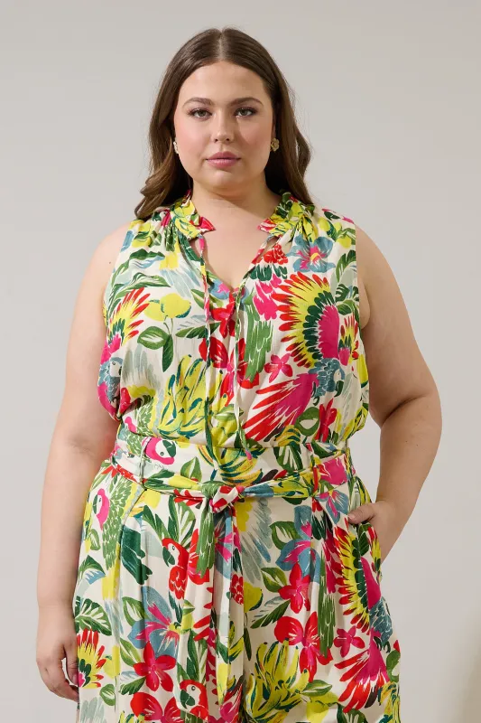 Wissa Tropical Miley Sleeveless Blouse Curve sold by Sugarlips
