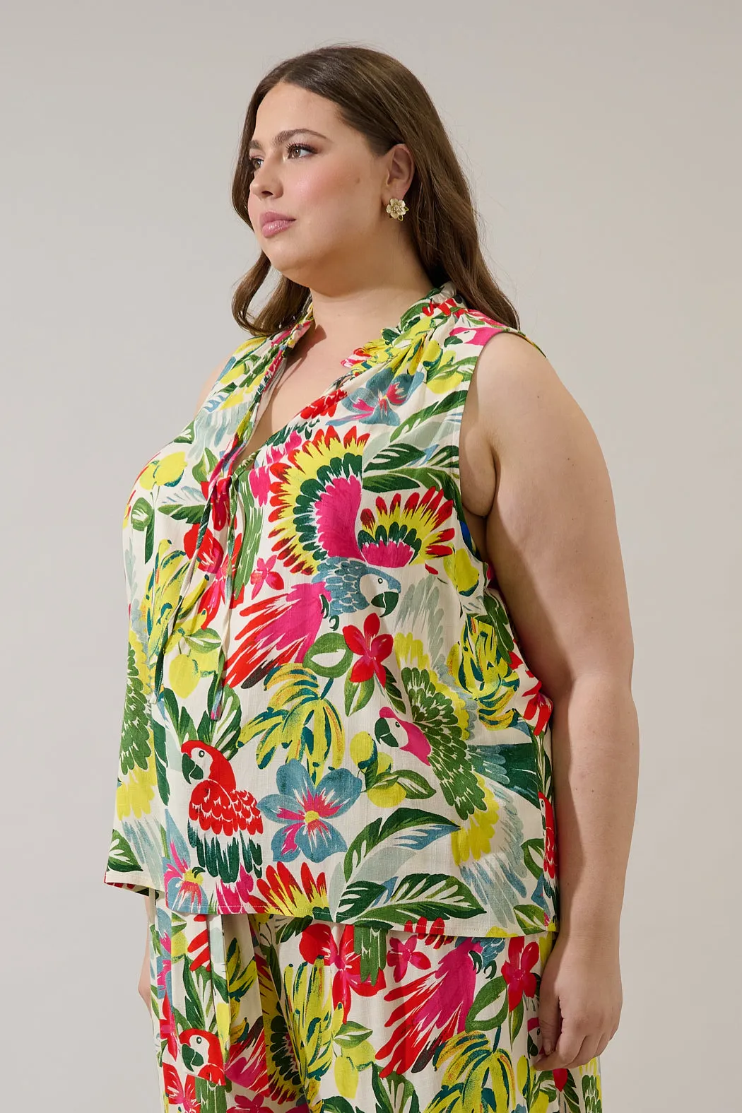 Wissa Tropical Miley Sleeveless Blouse Curve sold by Sugarlips product image thumbnail 3