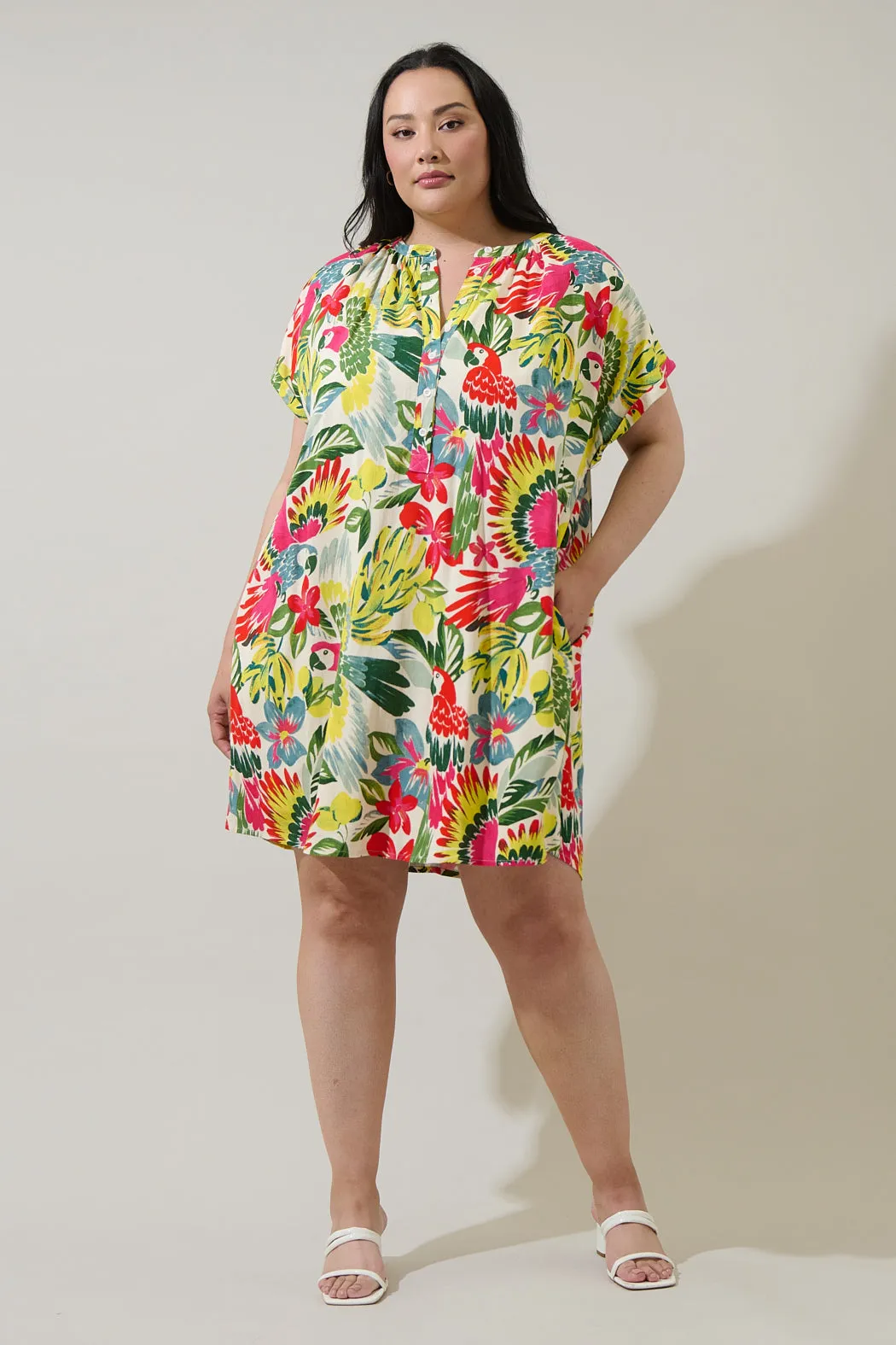 Wissa Tropical Jasla Shift Mini Dress Curve sold by Sugarlips product image thumbnail 4