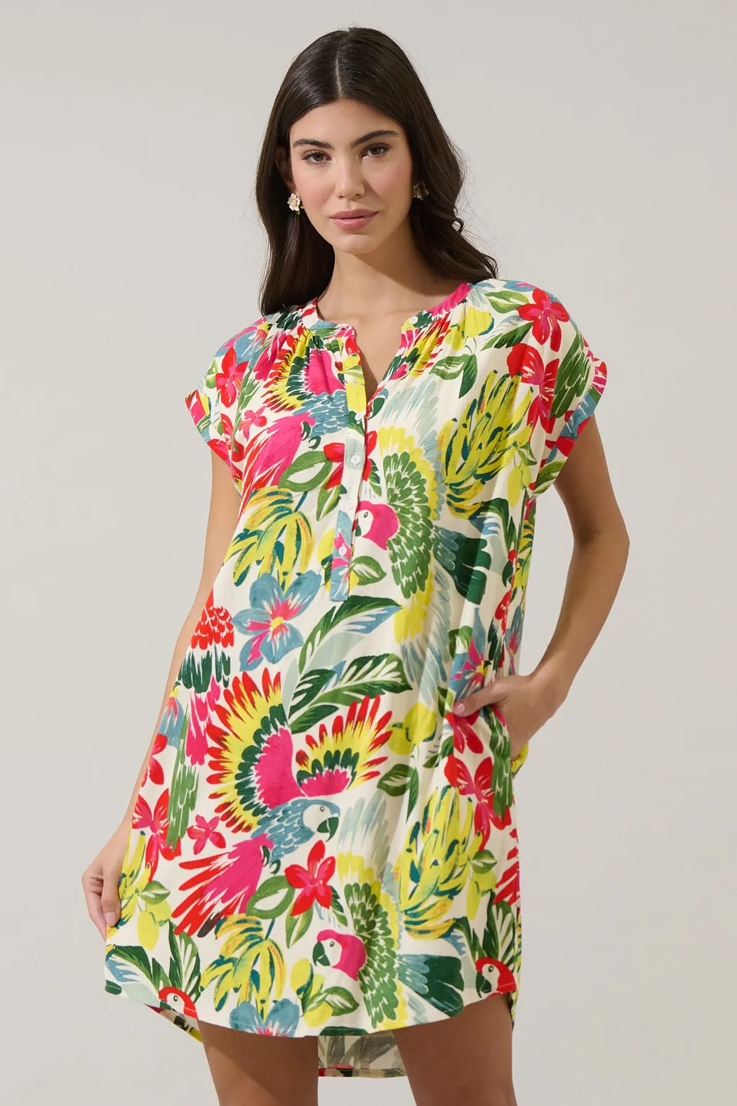 Wissa Tropical Jasla Shift Mini Dress sold by Sugarlips