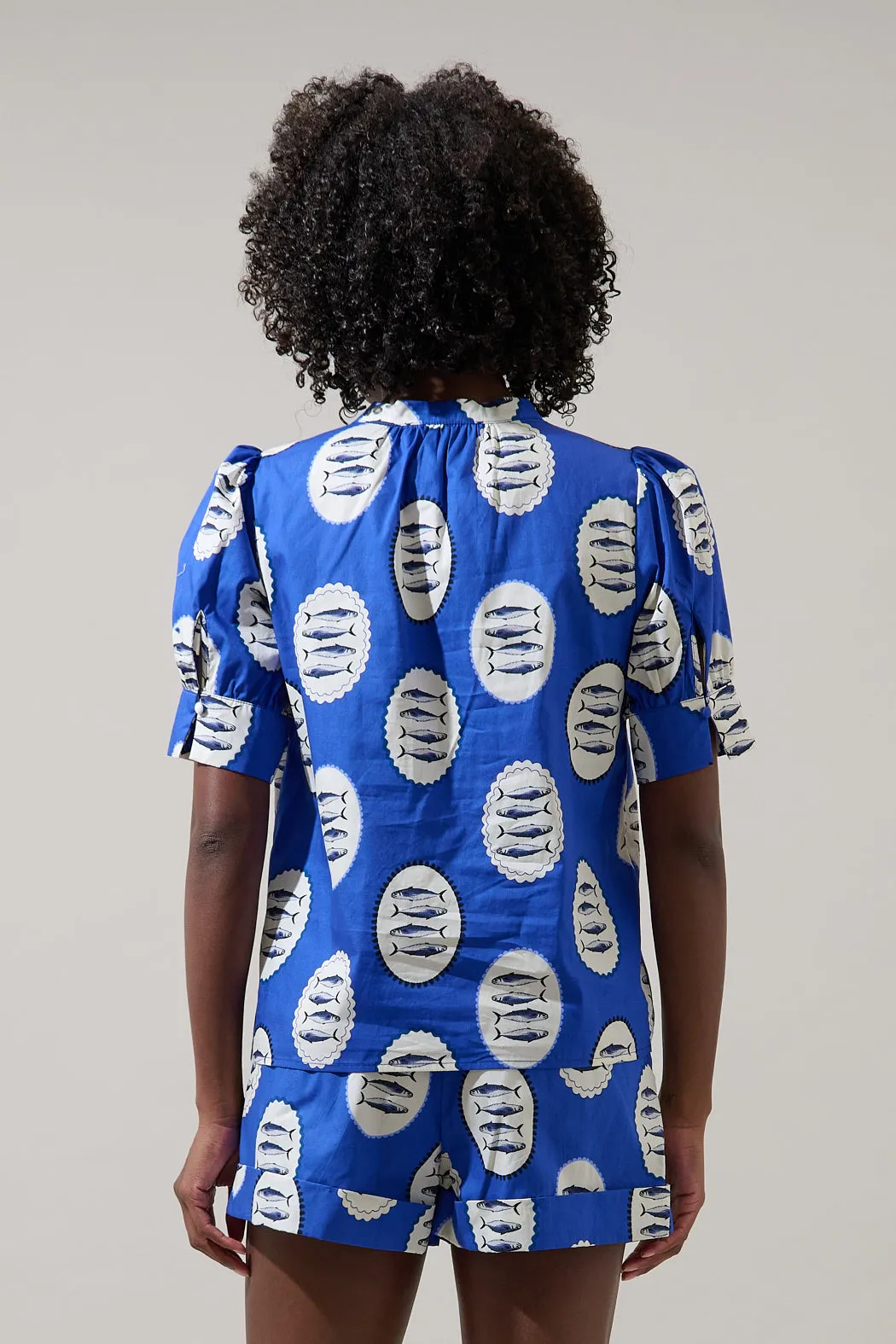 Sardine Sea Rosio Button Split Neck Top sold by Sugarlips product image thumbnail 2