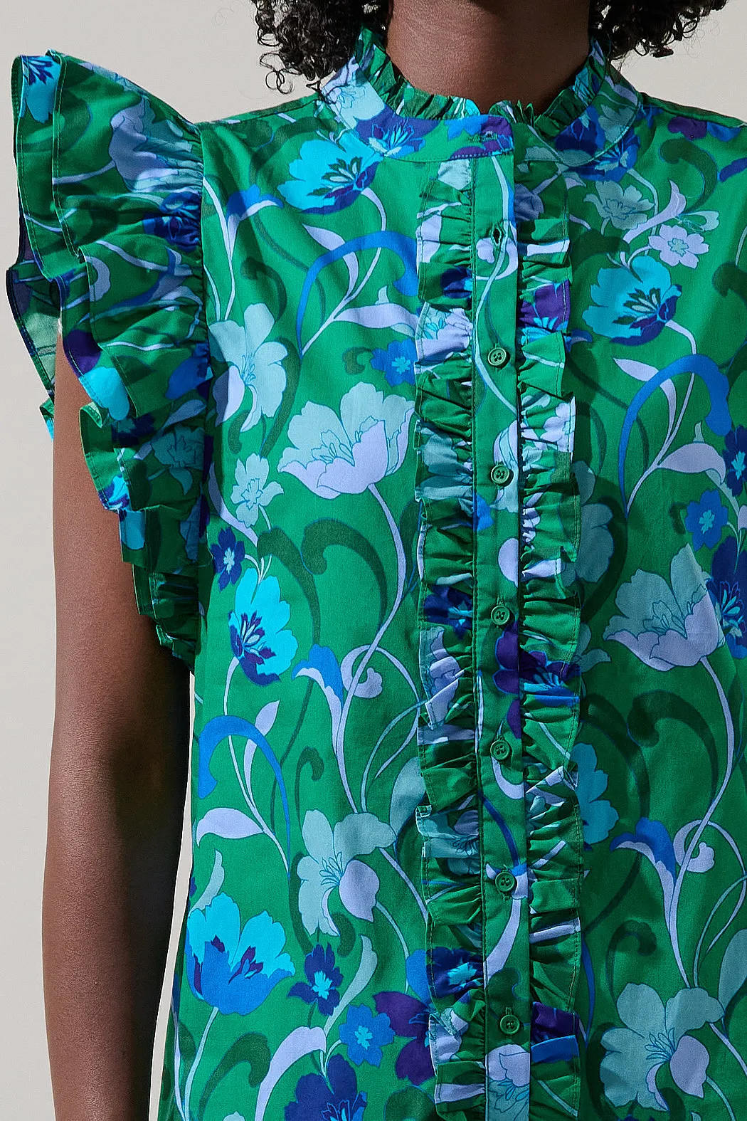 Lomeli Floral Sleeveless Ruffle Top sold by Sugarlips product image thumbnail 5