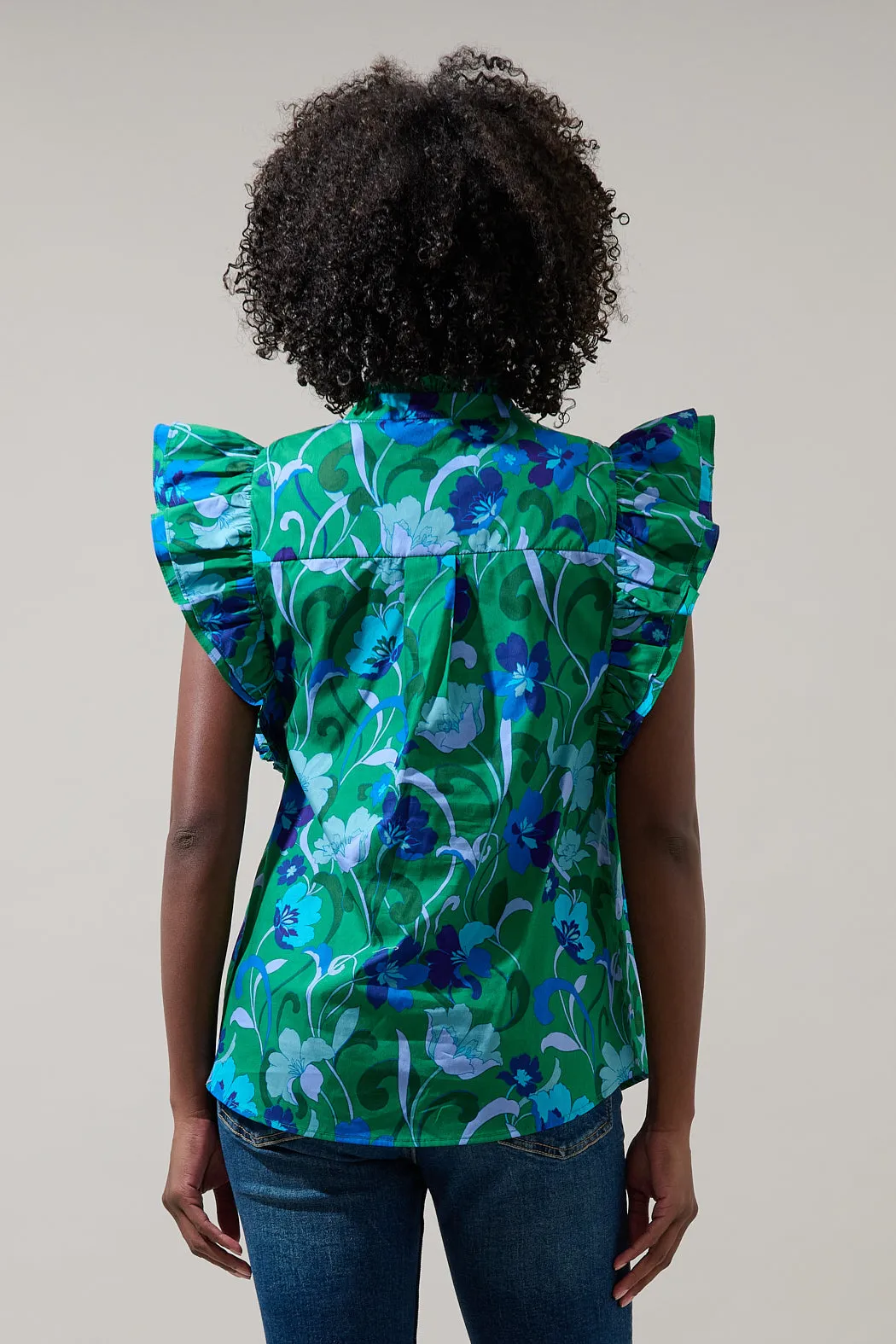 Lomeli Floral Sleeveless Ruffle Top sold by Sugarlips product image thumbnail 2