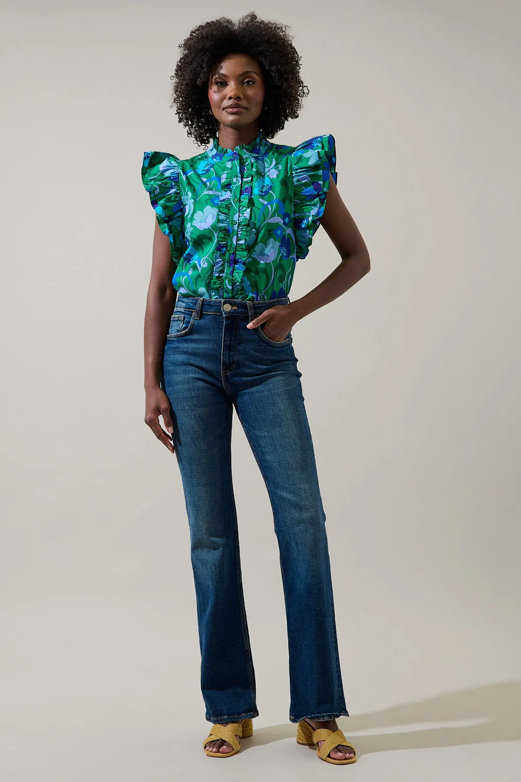 Lomeli Floral Sleeveless Ruffle Top sold by Sugarlips product image thumbnail 4