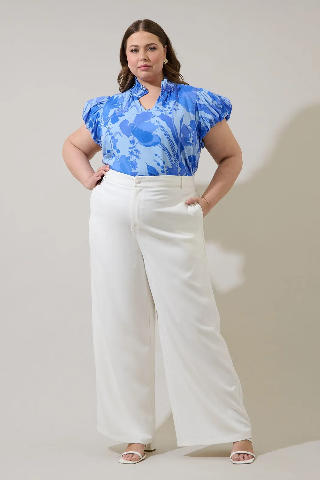 Veran Floral Poly Smocked Top Curve sold by Sugarlips product image thumbnail 4