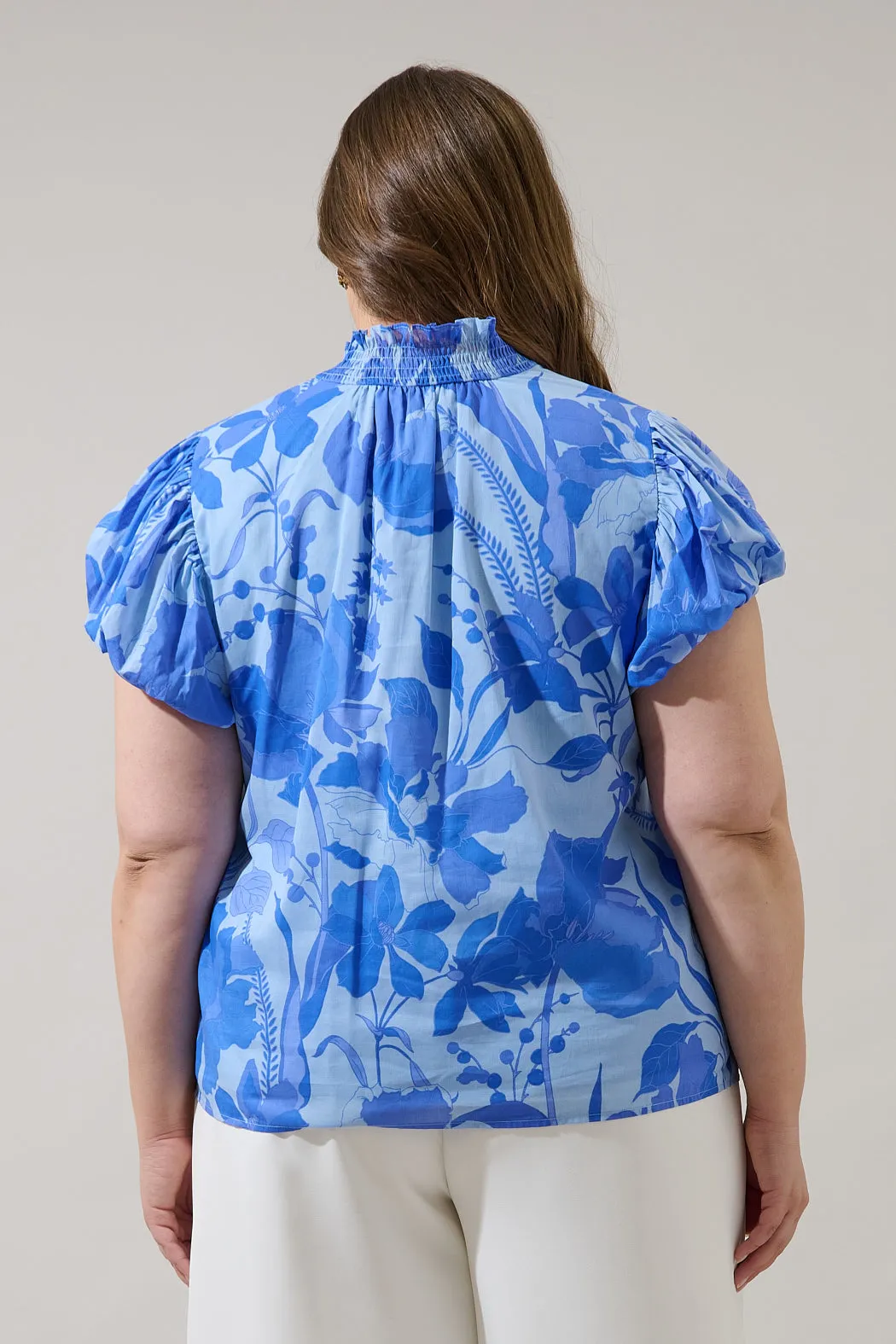 Veran Floral Poly Smocked Top Curve sold by Sugarlips product image thumbnail 2