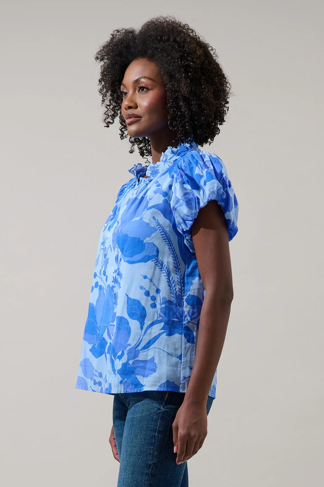 Veran Floral Poly Smocked Top sold by Sugarlips product image thumbnail 3