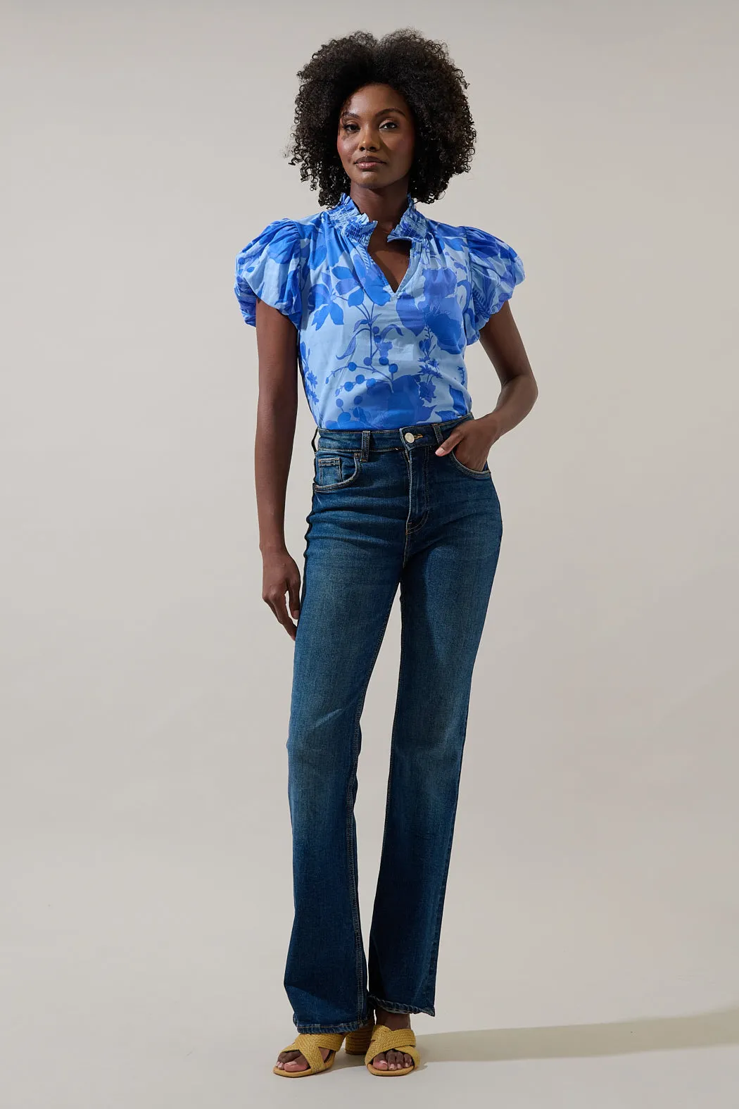 Veran Floral Poly Smocked Top sold by Sugarlips product image thumbnail 4