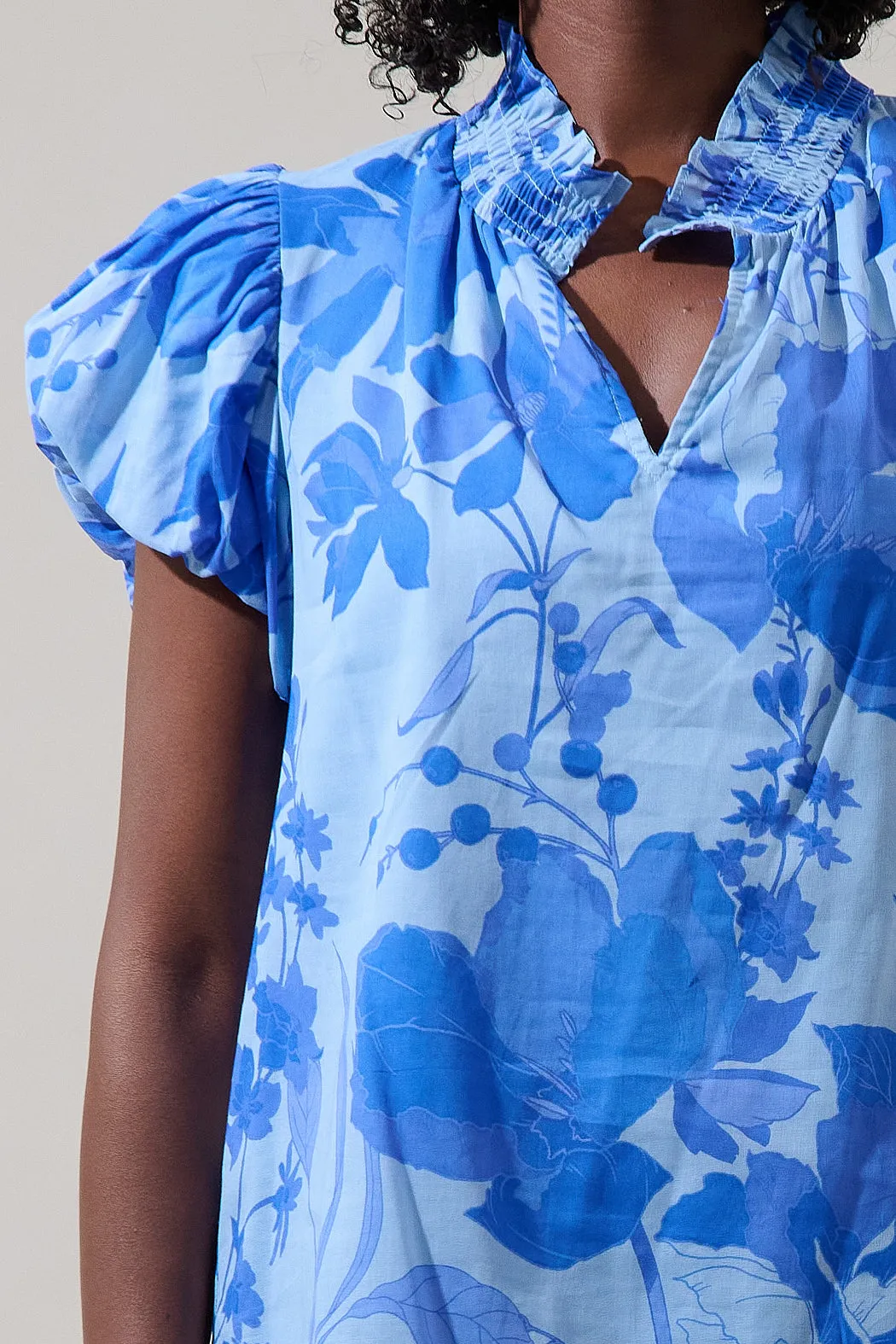 Veran Floral Poly Smocked Top sold by Sugarlips product image thumbnail 5