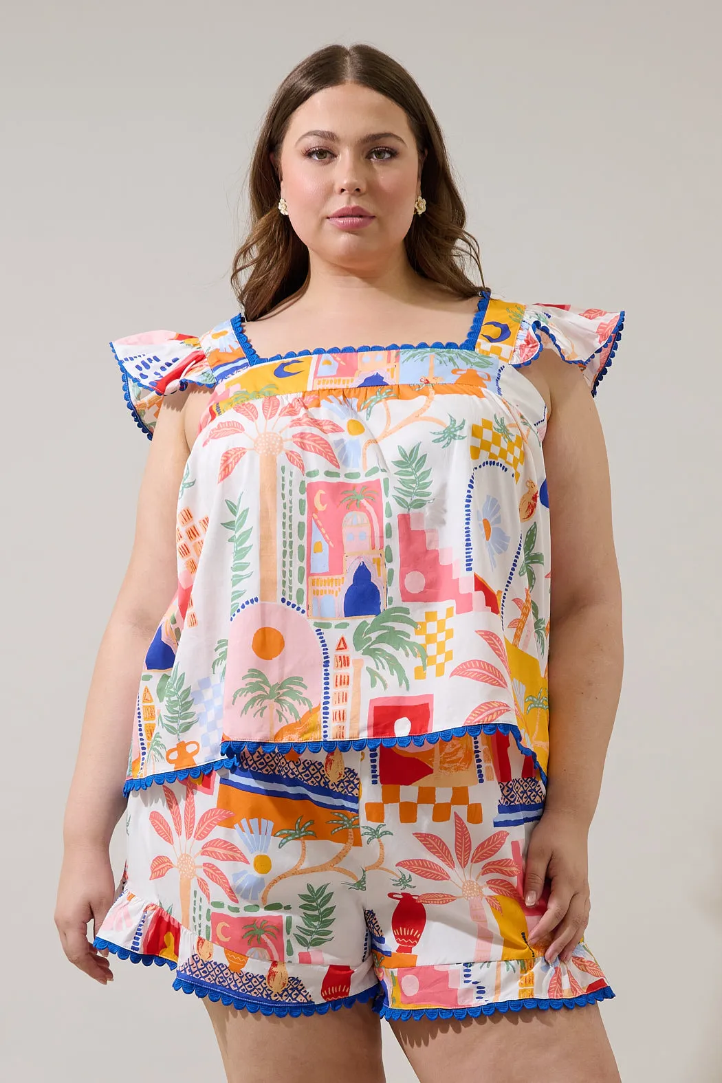 Petrolia Town Ada Ruffle Top Curve sold by Sugarlips