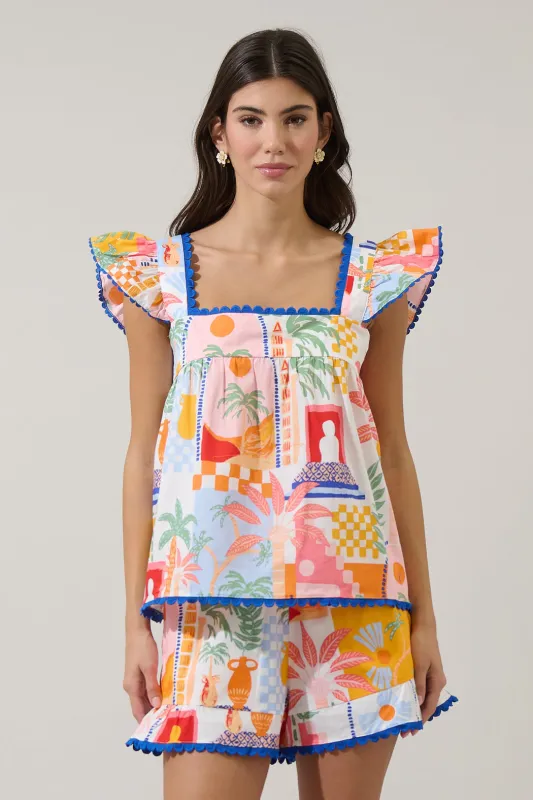 Petrolia Town Ada Ruffle Top sold by Sugarlips