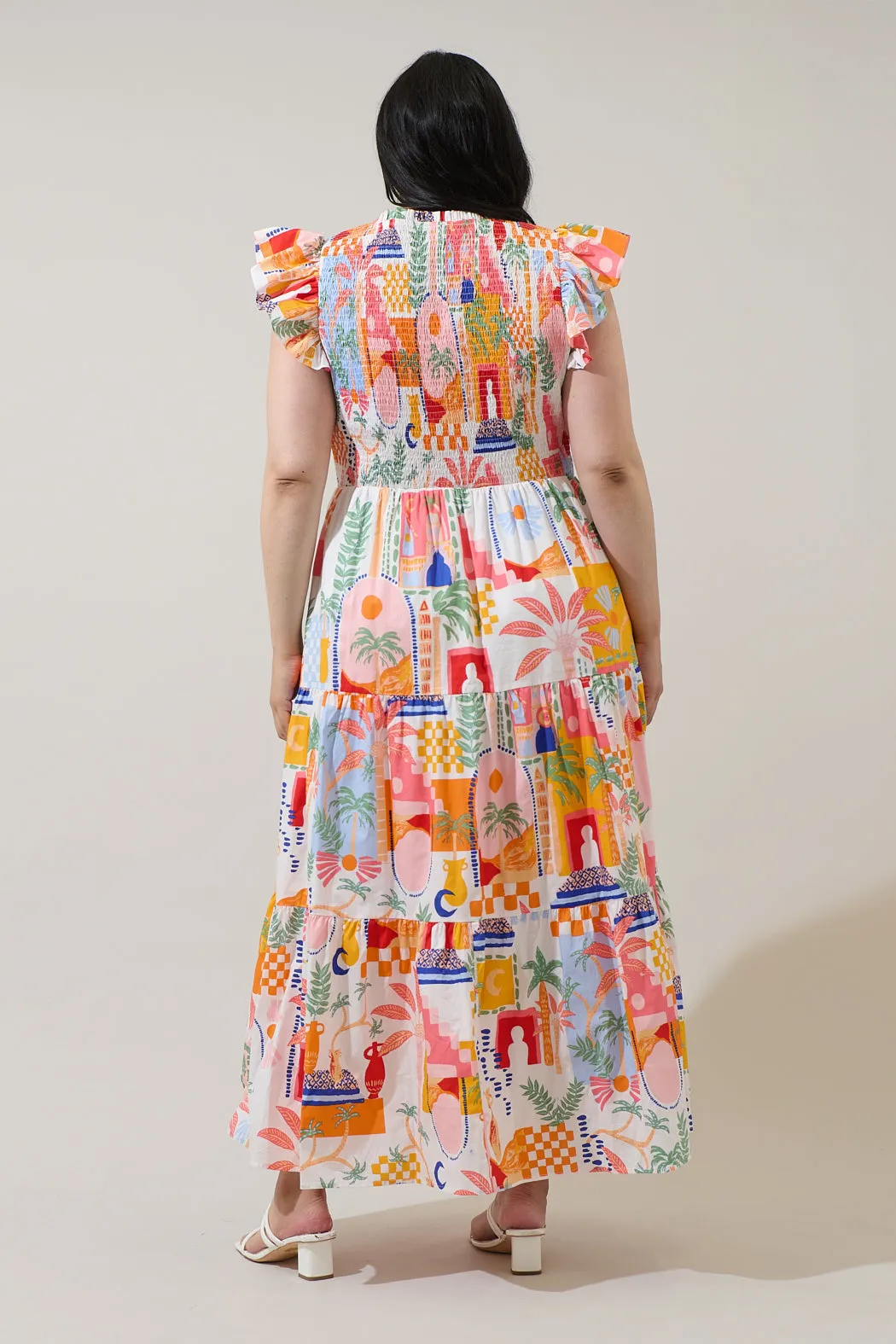 Petrolia Town Sunfire Tiered Midi Dress Curve sold by Sugarlips product image thumbnail 2