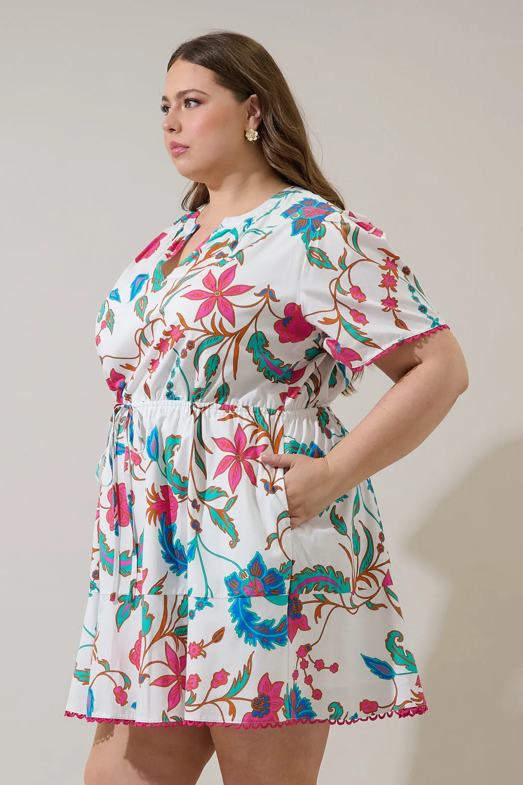 Izzie Floral Bouse Shift Mini Dress Curve sold by Sugarlips product image thumbnail 3