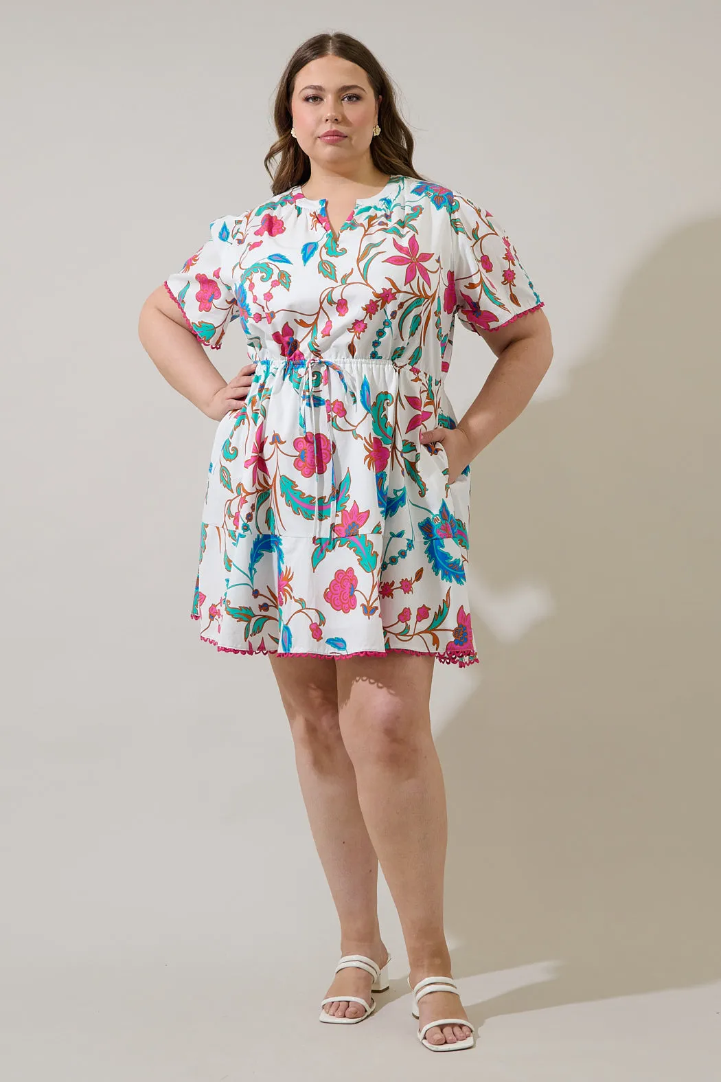 Izzie Floral Bouse Shift Mini Dress Curve sold by Sugarlips product image thumbnail 4