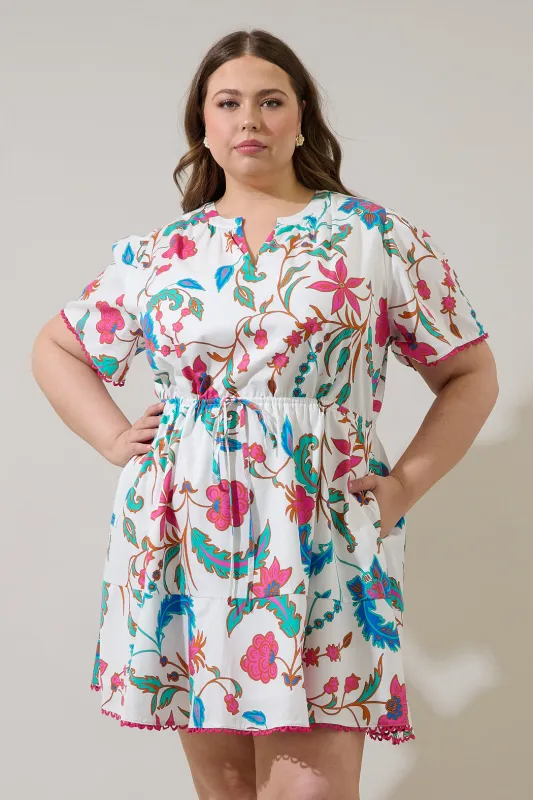 Izzie Floral Bouse Shift Mini Dress Curve sold by Sugarlips