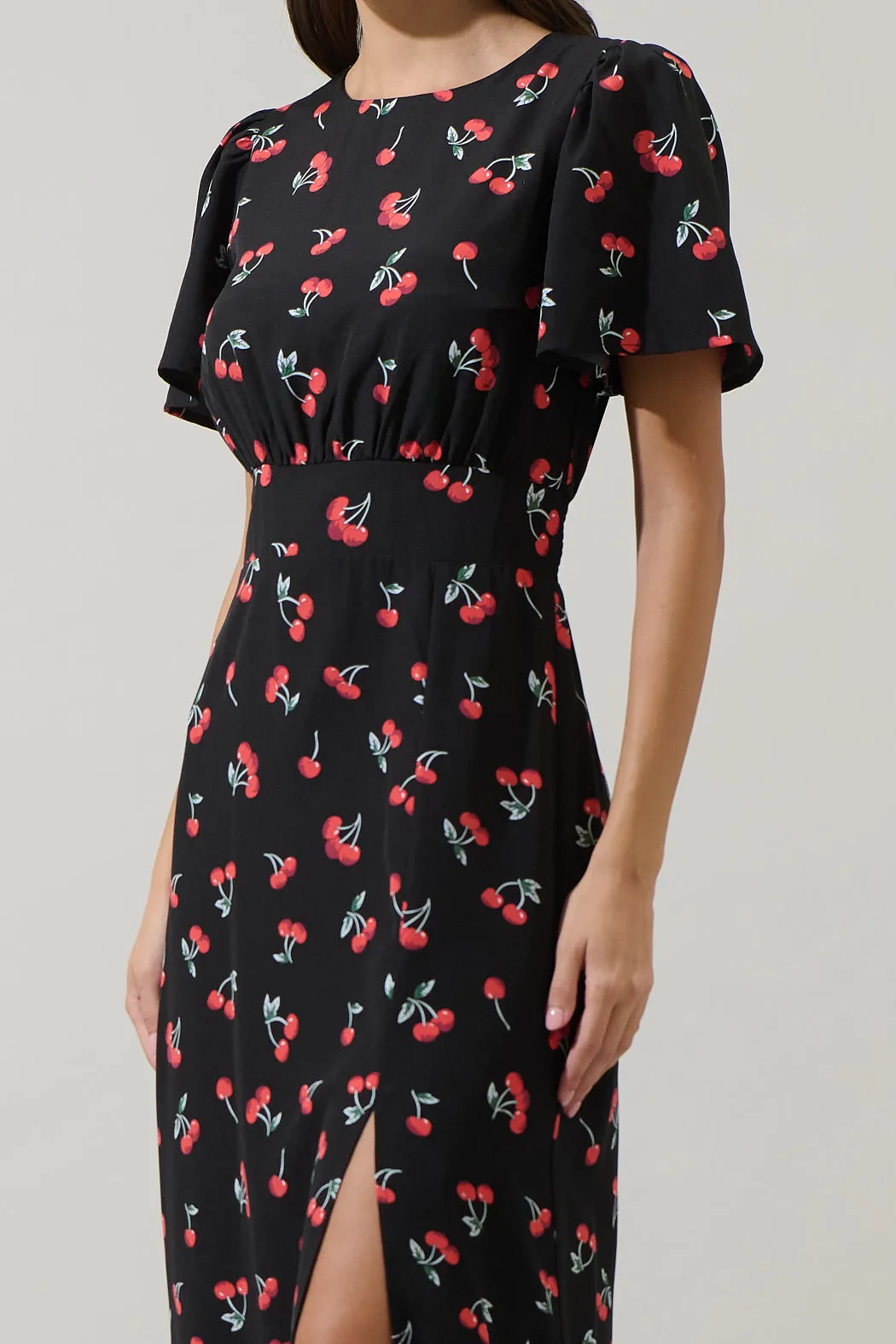 Giny Cherry Bloom Midi Dress sold by Sugarlips product image thumbnail 4