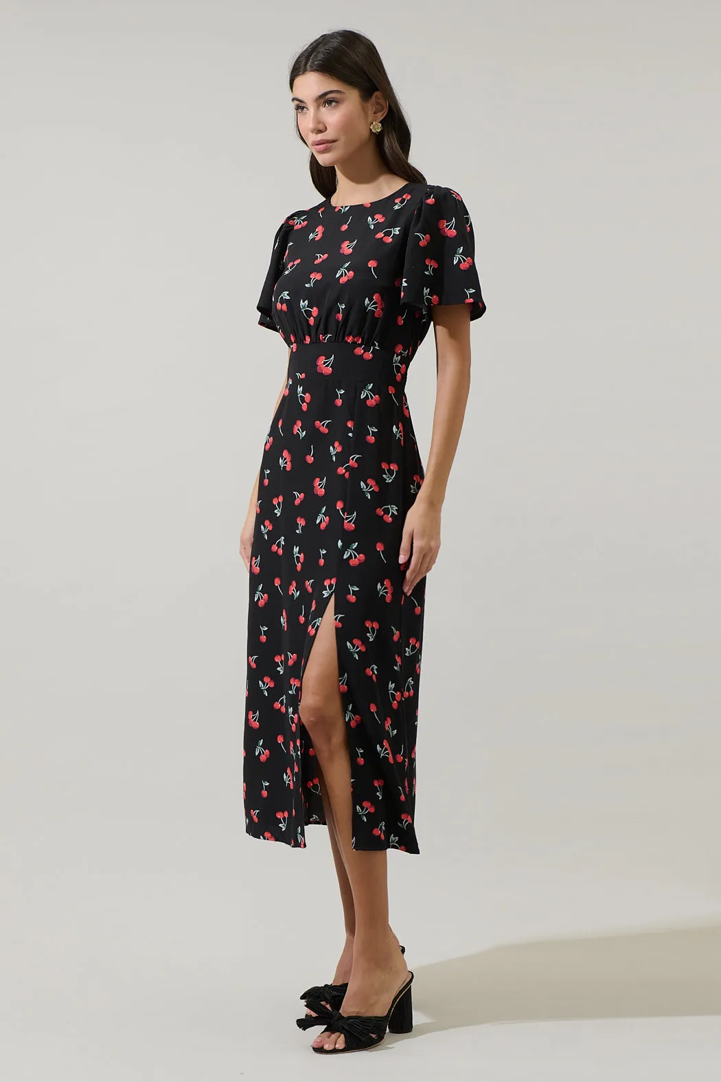 Giny Cherry Bloom Midi Dress sold by Sugarlips product image thumbnail 3