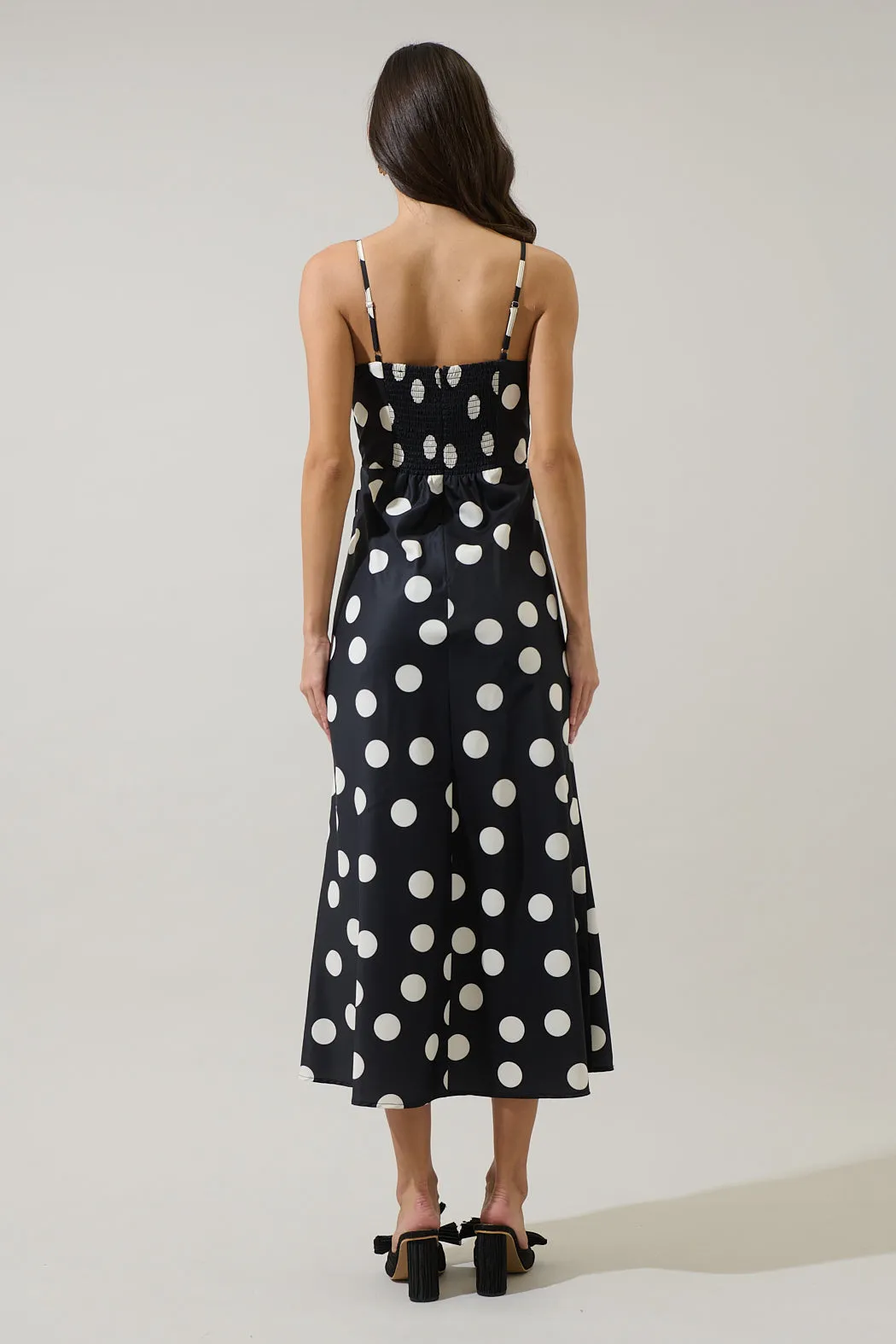 Derba Polka Dot Pleated Satin Midi Dress sold by Sugarlips product image thumbnail 2