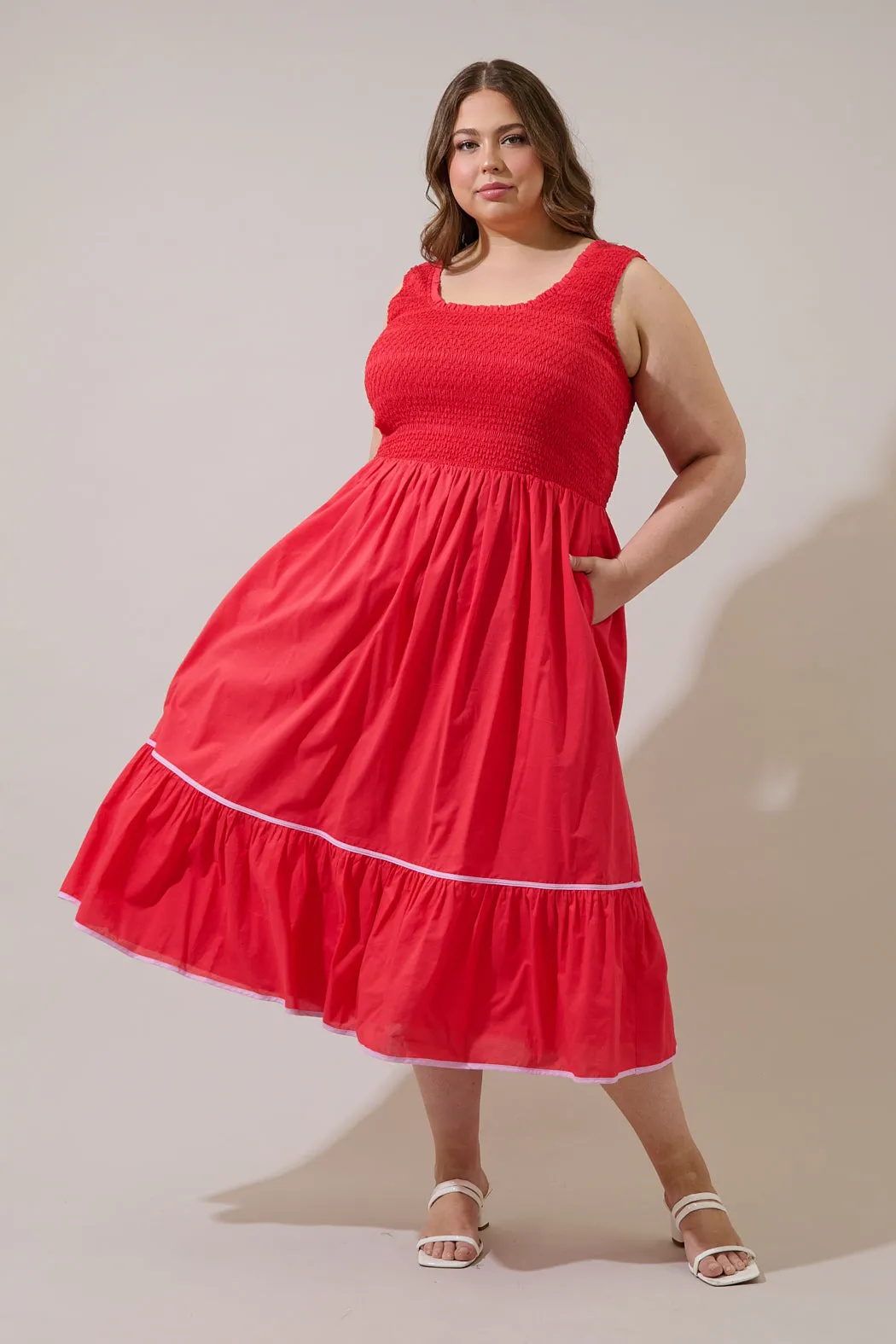 Jessy Smocked Midi Dress Curve sold by Sugarlips product image thumbnail 5