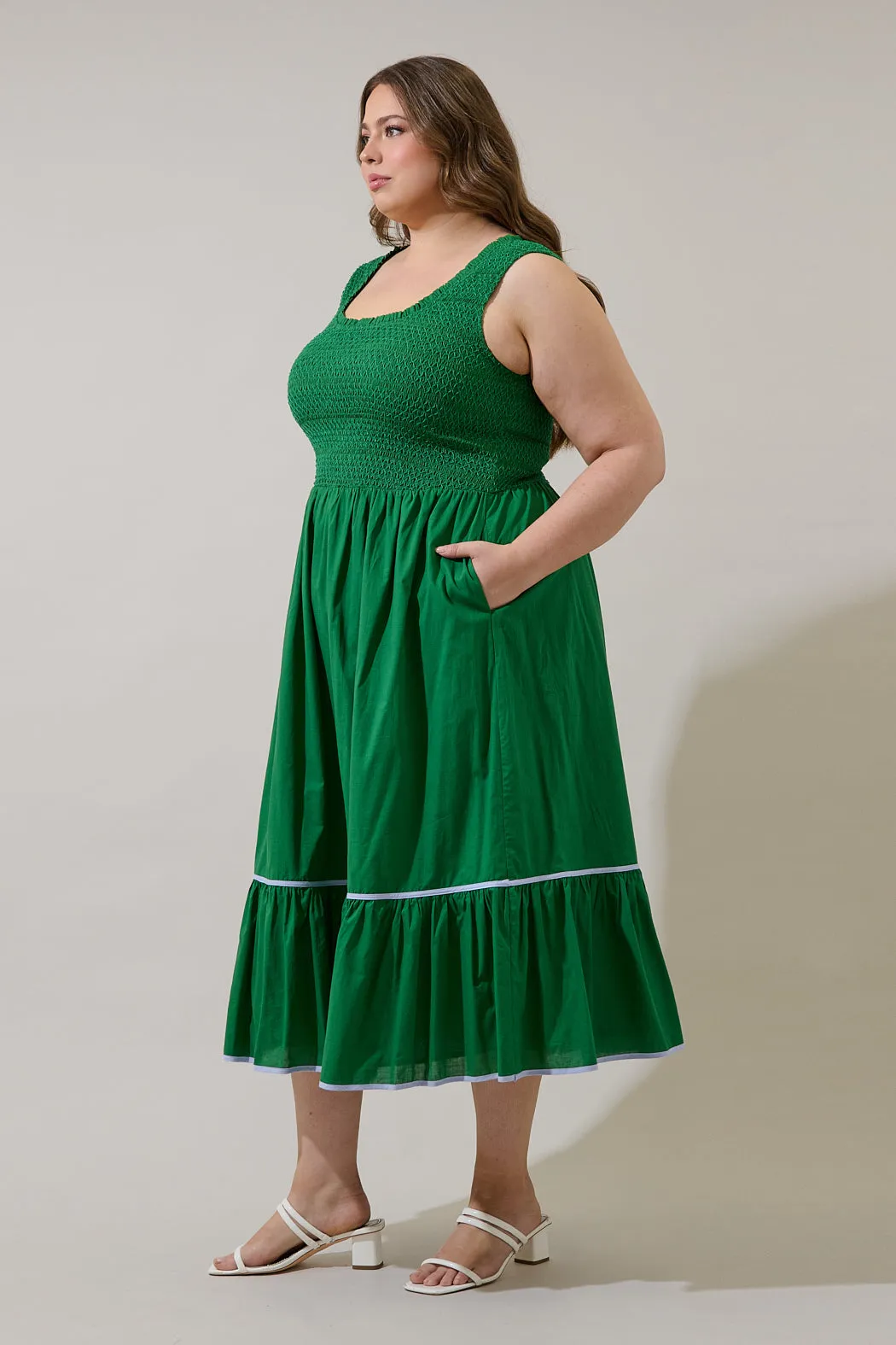 Jessy Smocked Midi Dress Curve sold by Sugarlips product image thumbnail 3