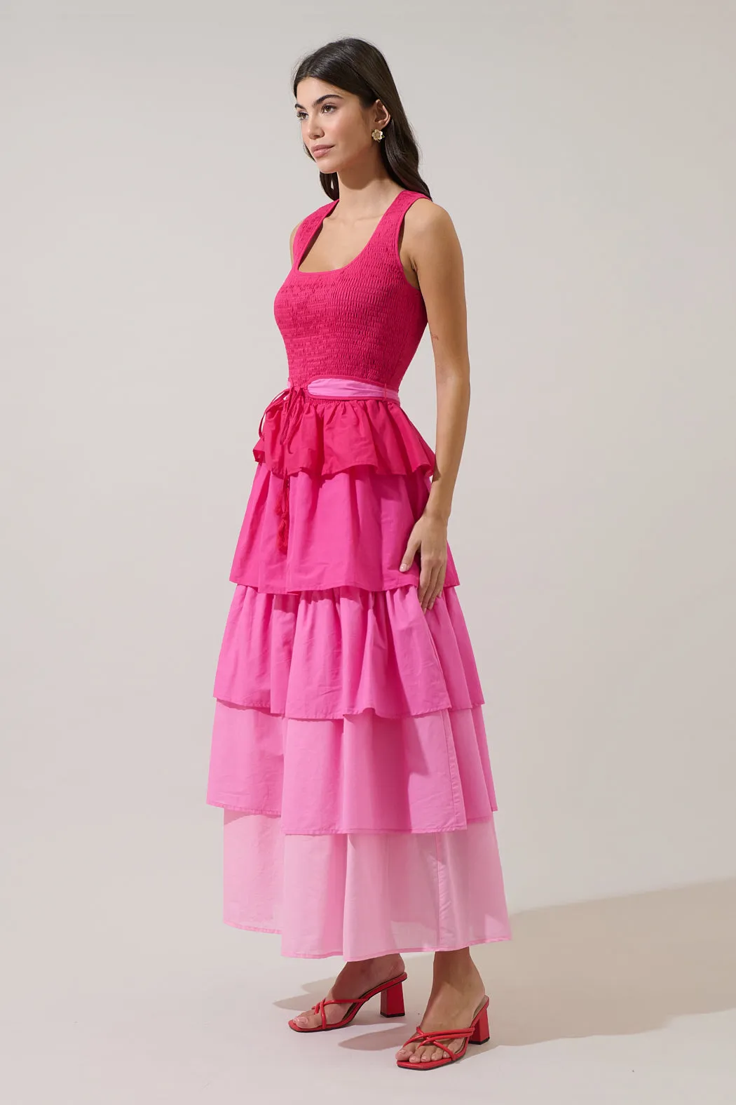 Zoria Smocked Tiered Maxi Dress sold by Sugarlips product image thumbnail 3