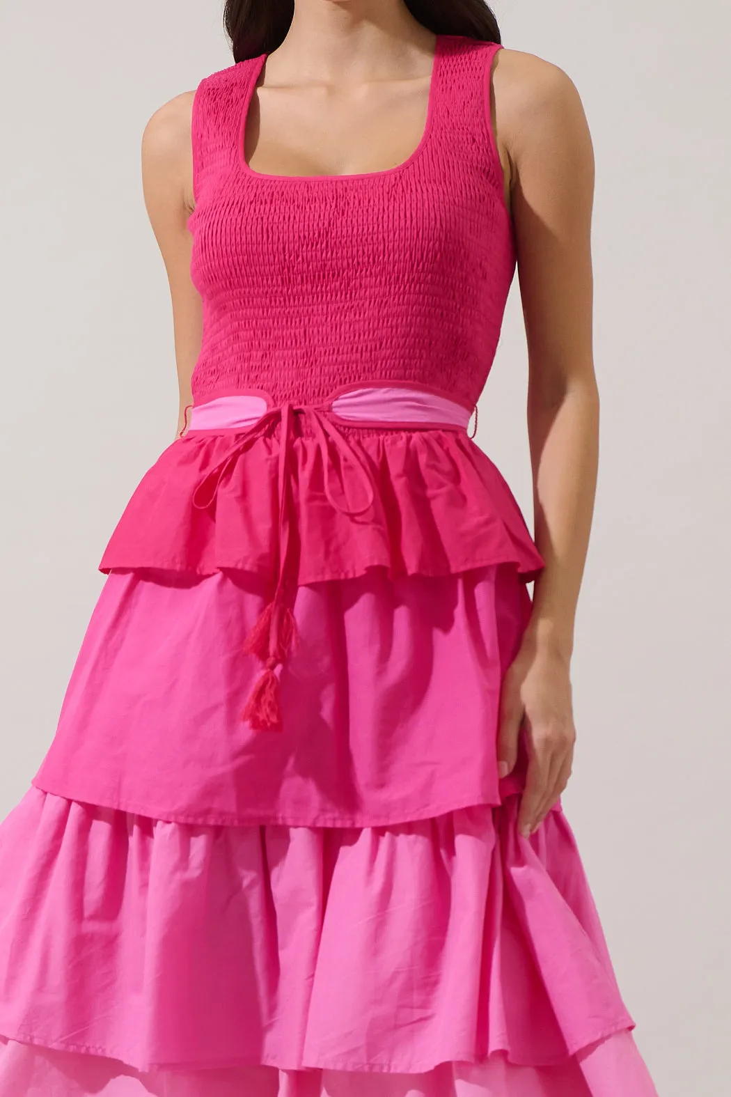 Zoria Smocked Tiered Maxi Dress sold by Sugarlips product image thumbnail 4