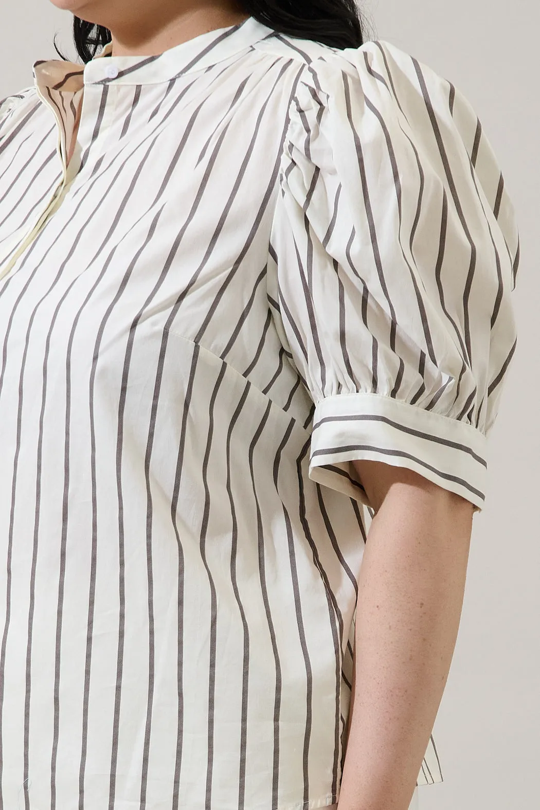 Kamara Striped Klina Drape Sleeve Top Curve sold by Sugarlips product image thumbnail 5