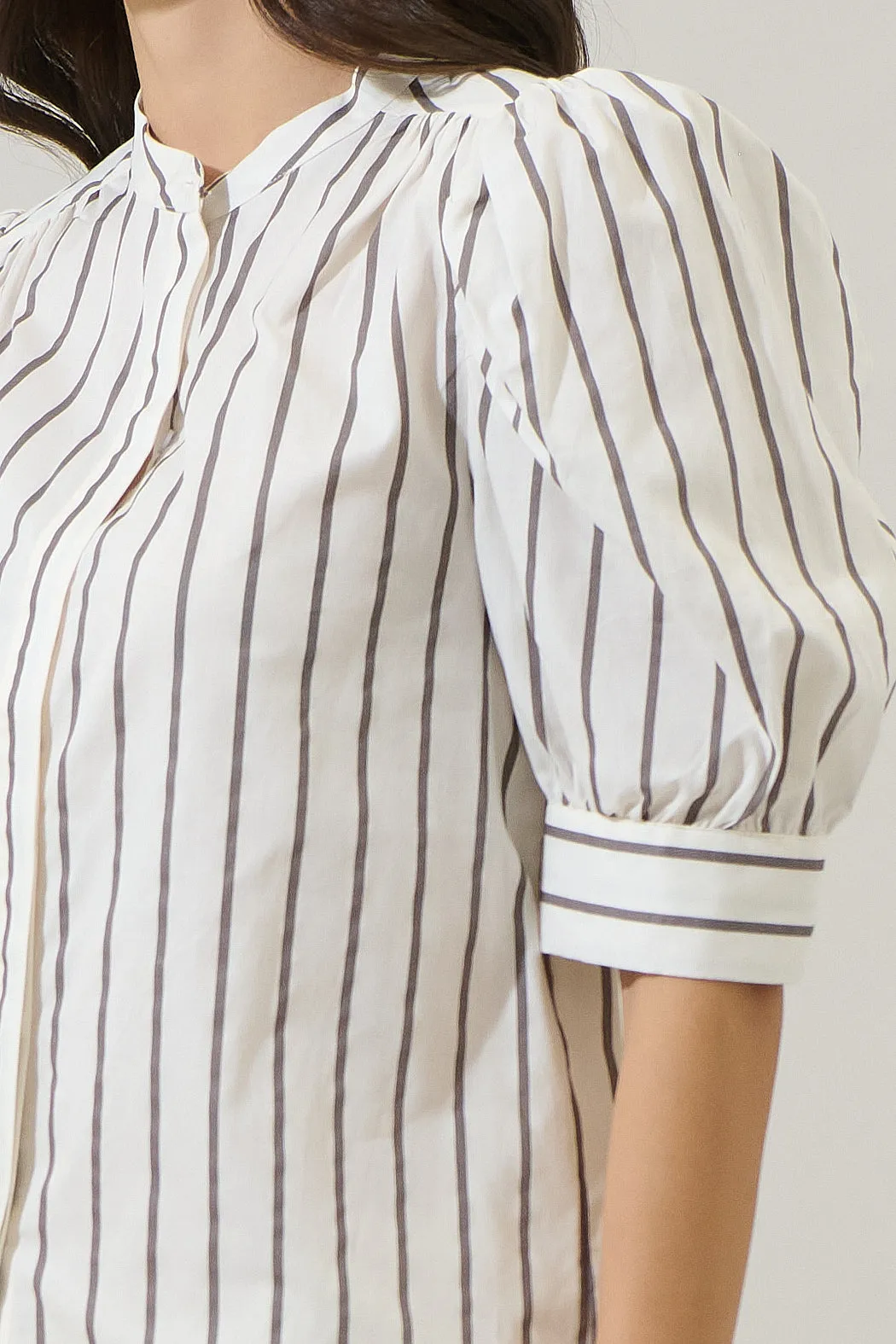 Kamara Striped Klina Drape Sleeve Top sold by Sugarlips product image thumbnail 5