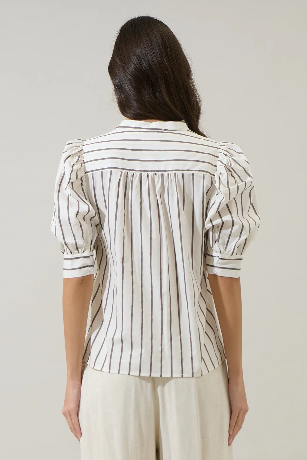 Kamara Striped Klina Drape Sleeve Top sold by Sugarlips product image thumbnail 2