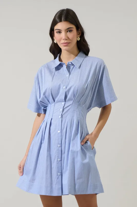 Fannie Striped Kristy Collared Mini Dress made by Sugarlips
