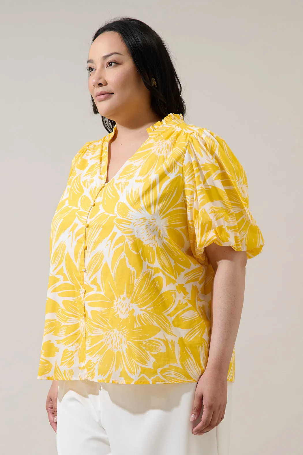 Joni Floral Idara Button Down Top Curve sold by Sugarlips product image thumbnail 3