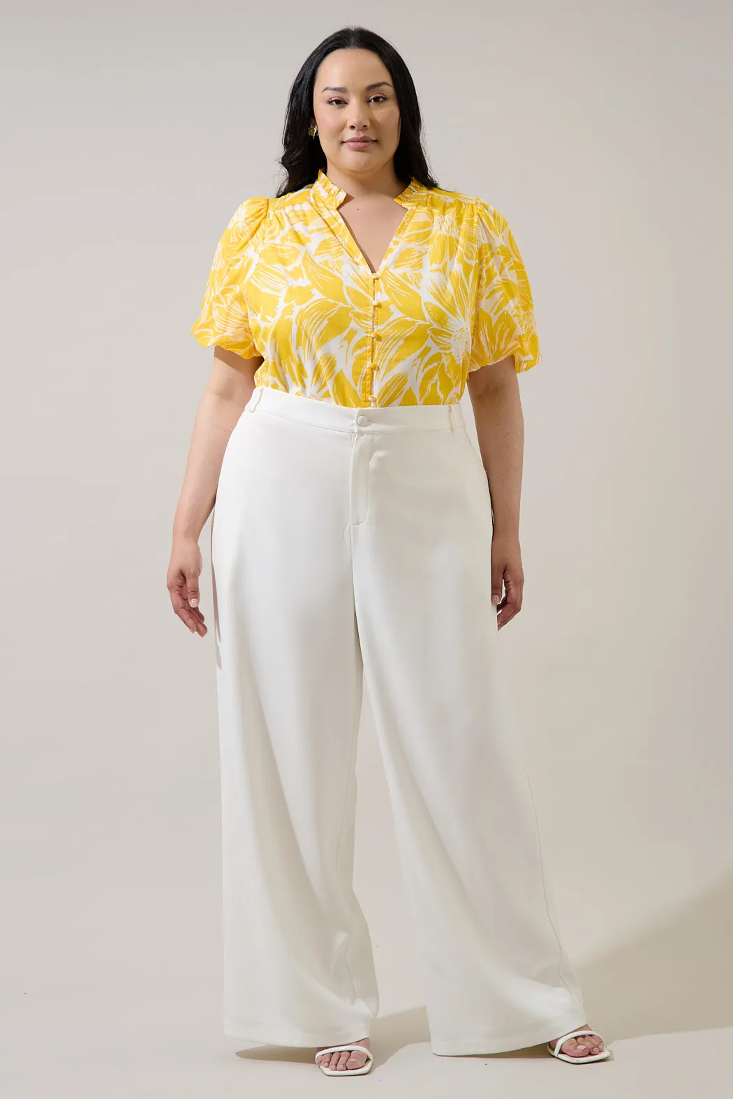 Joni Floral Idara Button Down Top Curve sold by Sugarlips product image thumbnail 4