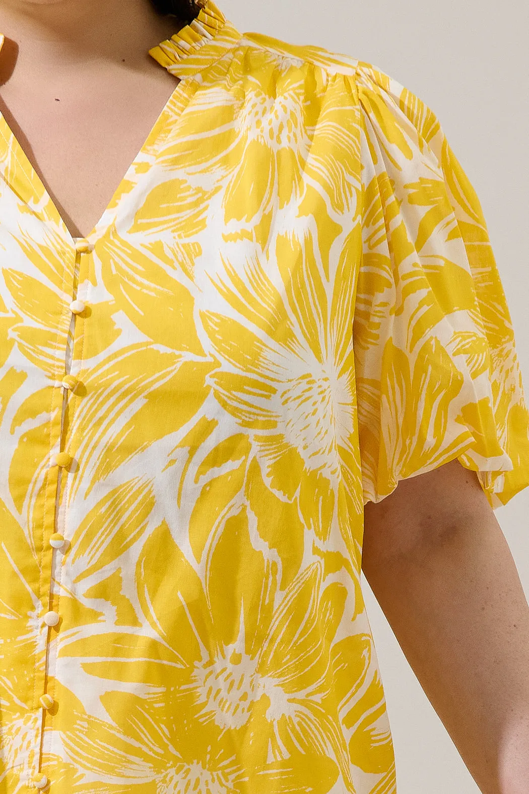 Joni Floral Idara Button Down Top Curve sold by Sugarlips product image thumbnail 5