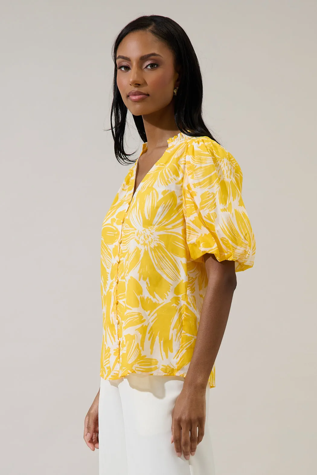 Joni Floral Idara Button Down Top sold by Sugarlips product image thumbnail 3