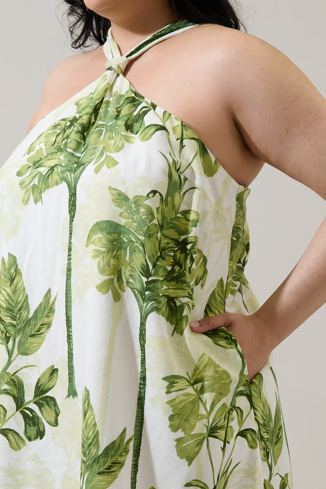 Palmet Tropical Amory Halter Mini Dress Curve sold by Sugarlips product image thumbnail 5