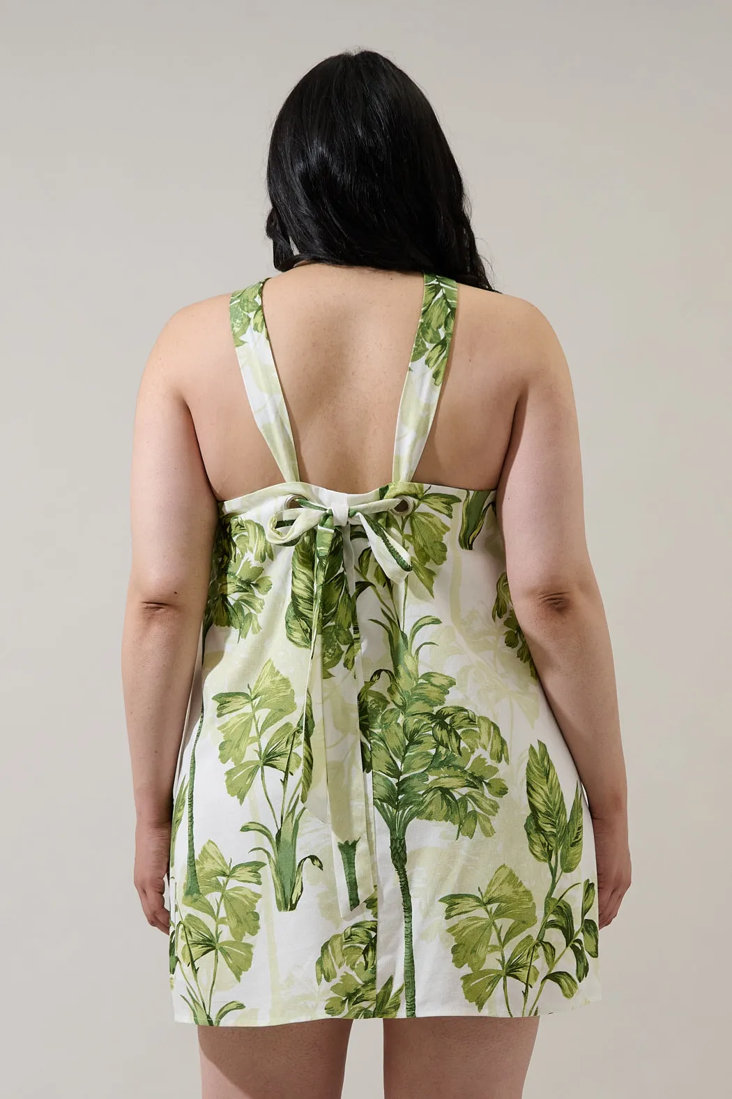 Palmet Tropical Amory Halter Mini Dress Curve sold by Sugarlips product image thumbnail 2