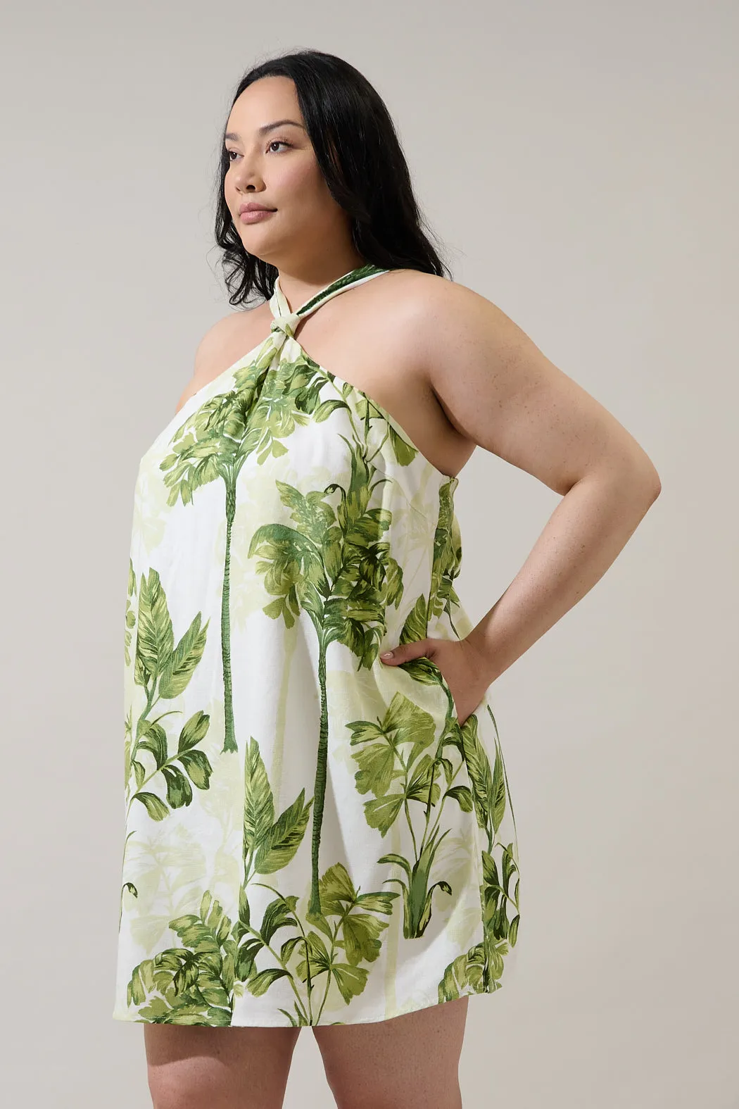 Palmet Tropical Amory Halter Mini Dress Curve sold by Sugarlips product image thumbnail 3