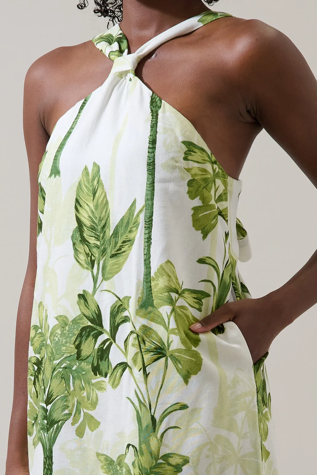 Palmet Tropical Amory Halter Mini Dress sold by Sugarlips product image thumbnail 5