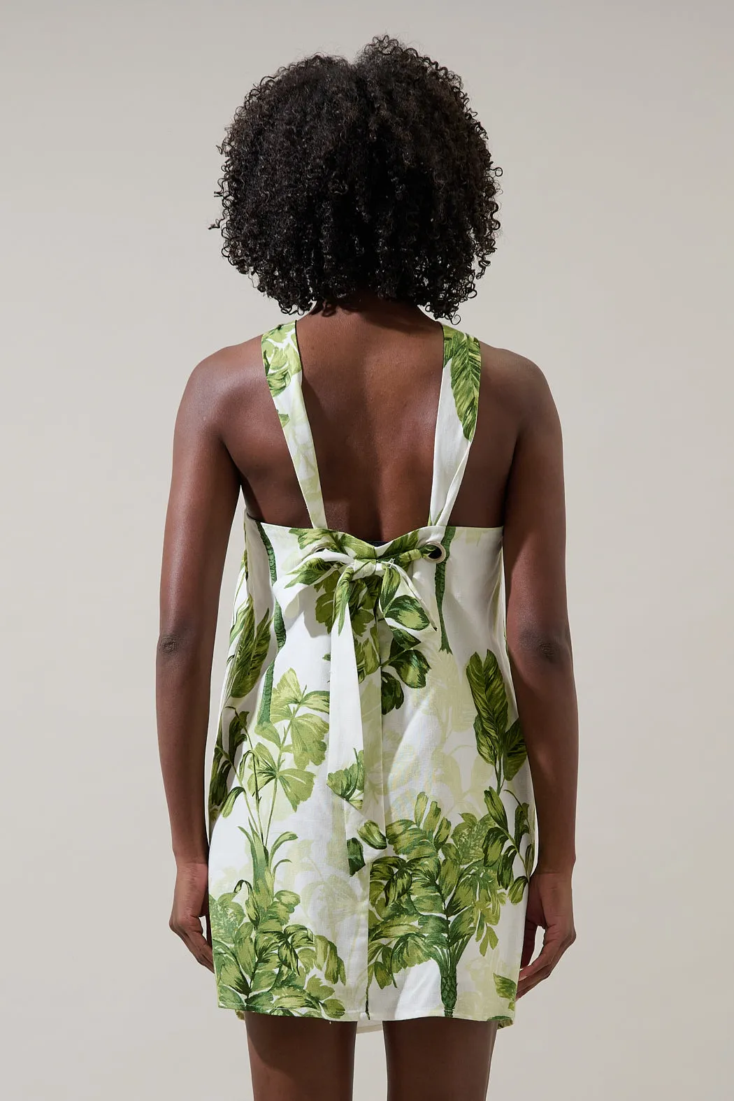Palmet Tropical Amory Halter Mini Dress sold by Sugarlips product image thumbnail 2